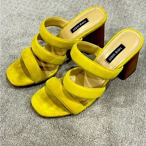 Nine West yellow block heel